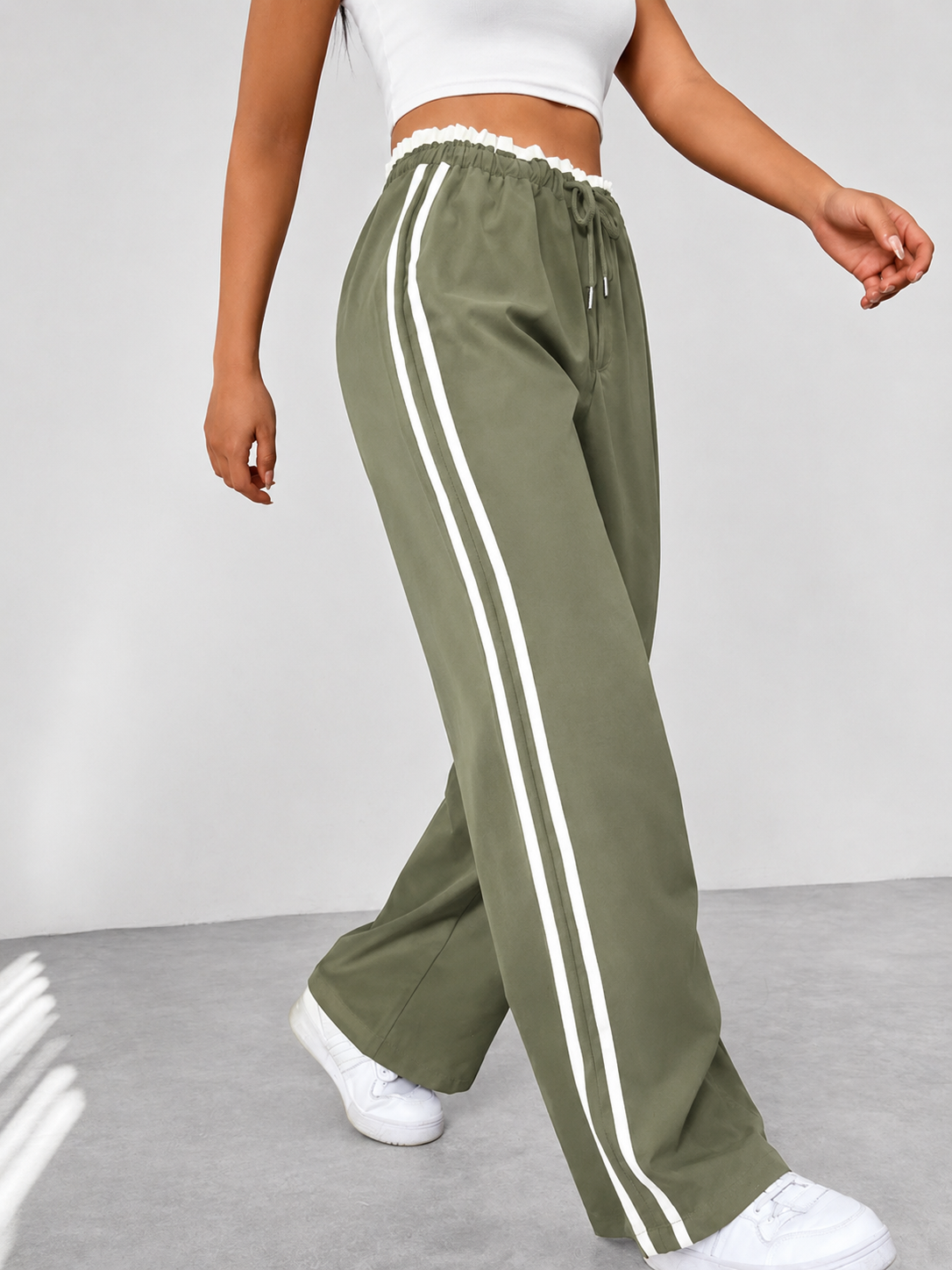 Women's High-Waisted Jogger Pants | Side-Stripe Sport Style