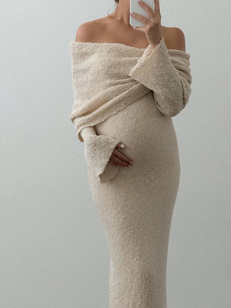 Women's Off-Shoulder Maternity Dress