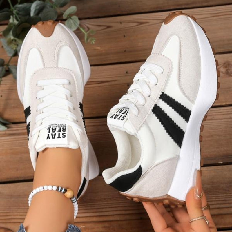 Women's Retro Trainers | Suede-Style Panel Sneakers