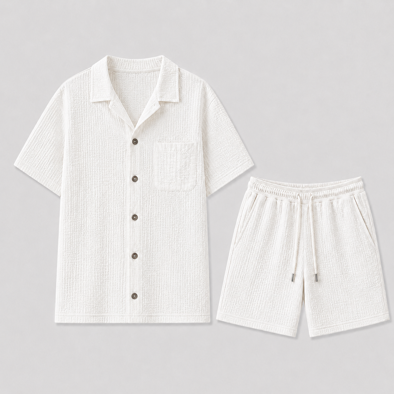 Men's Linen Blend Short Set | Two-Piece Summer Outfit
