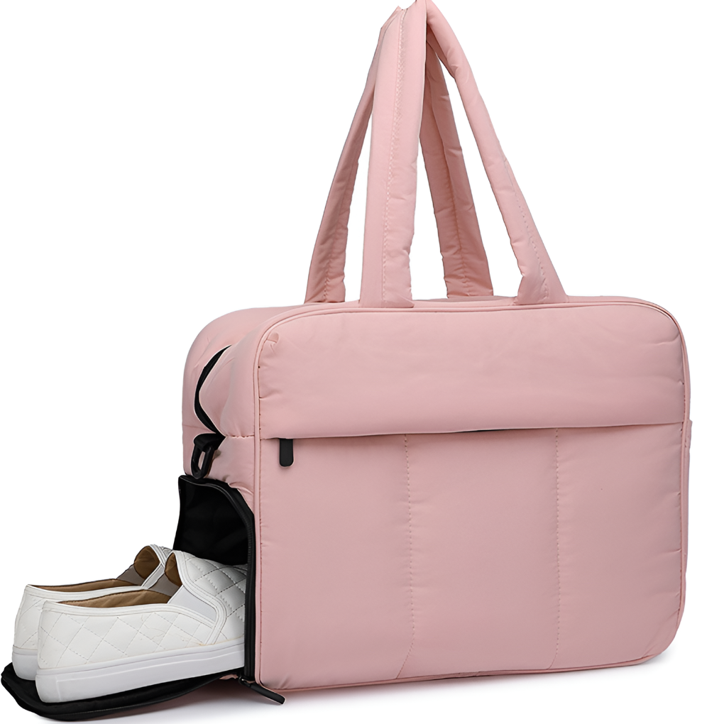 Lightweight Quilted Puffer Duffle Bag | Gym & Weekend Bag