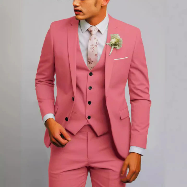 Men's Three-Piece Tailored Suit | Slim Fit Wedding & Formal Style