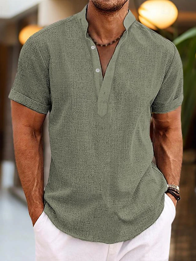 Men's Short Sleeve Henley Shirt