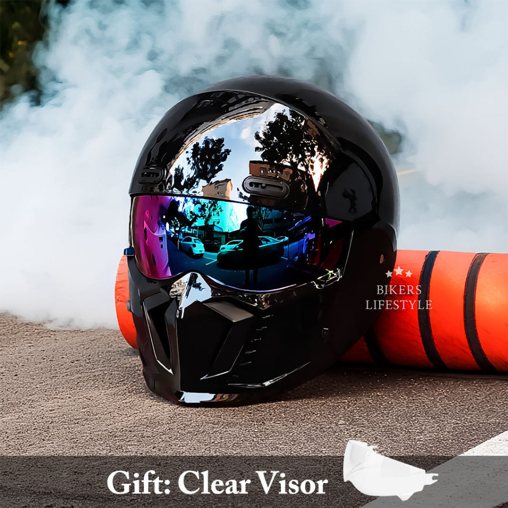 Retro Motorcycle Helmet | Open Face Pilot Style