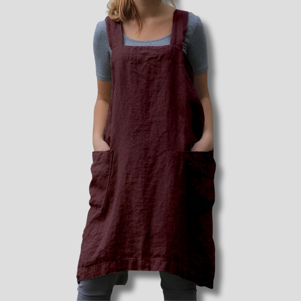 Women's Apron Style Summer Dress | Pockets Relaxed Fit
