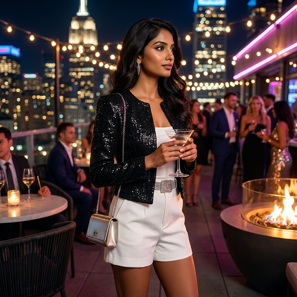 Women's Short Sequin Blazer