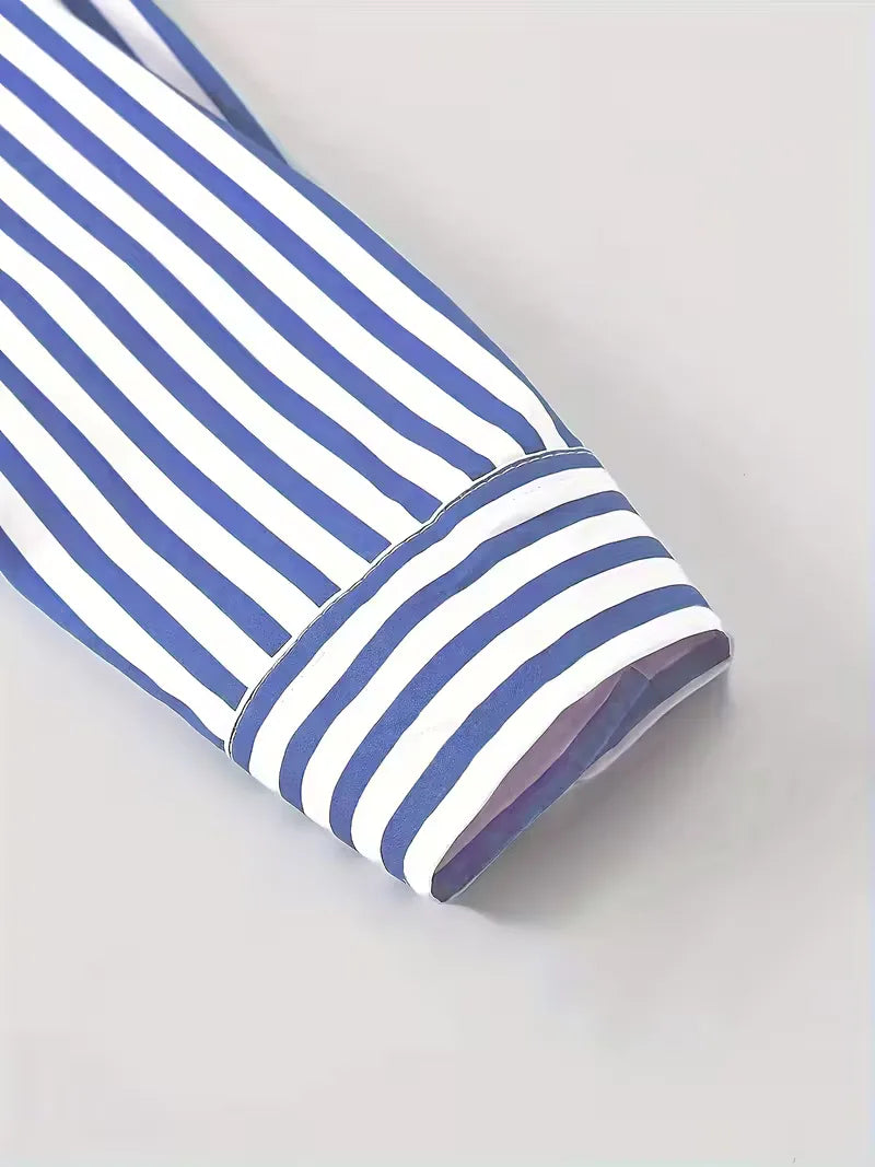 Men's Slim Fit Vertical Stripe Shirt | Smart Casual Button-Down