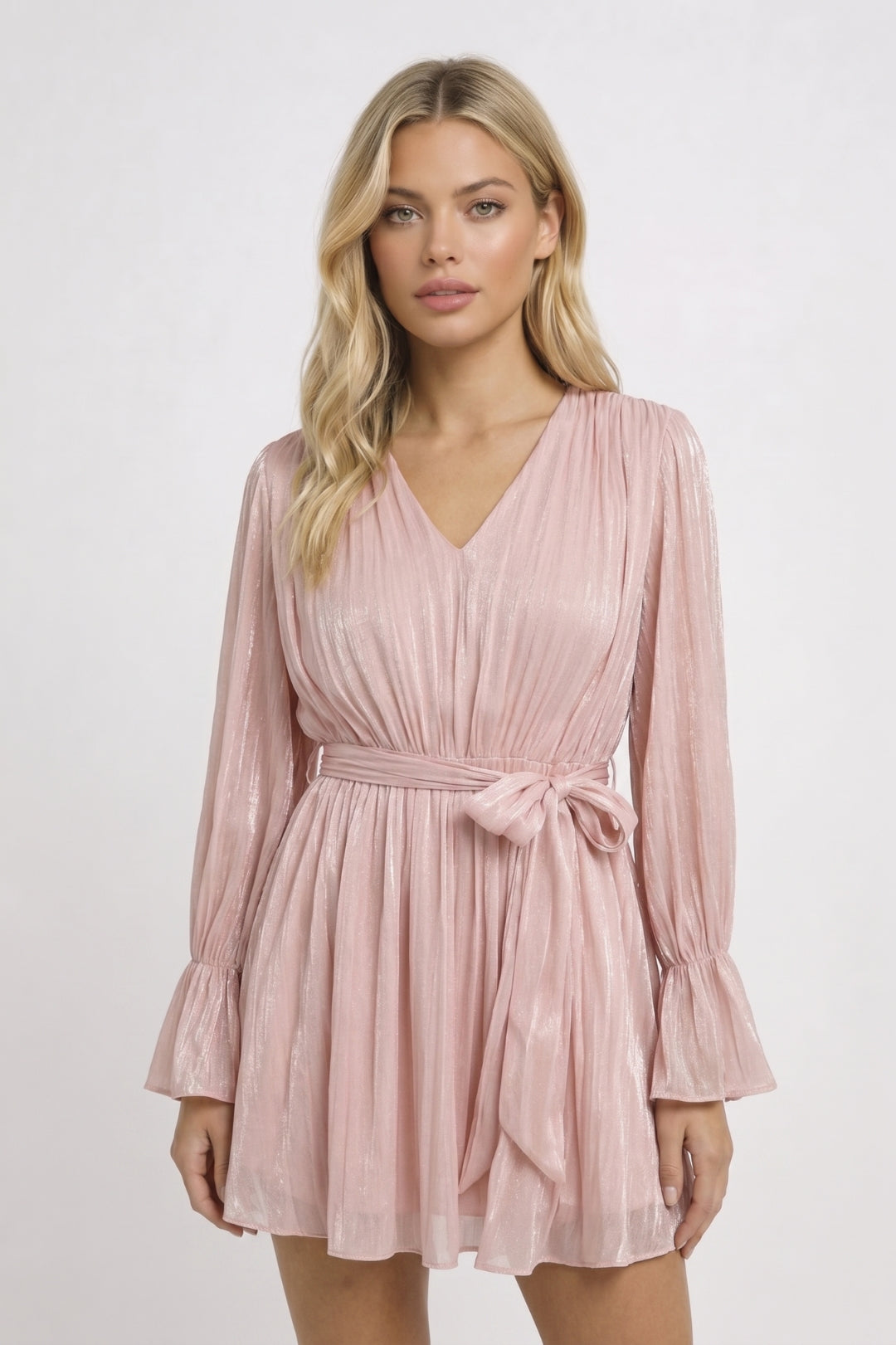 Womens Deep V-Neck Mini Dress