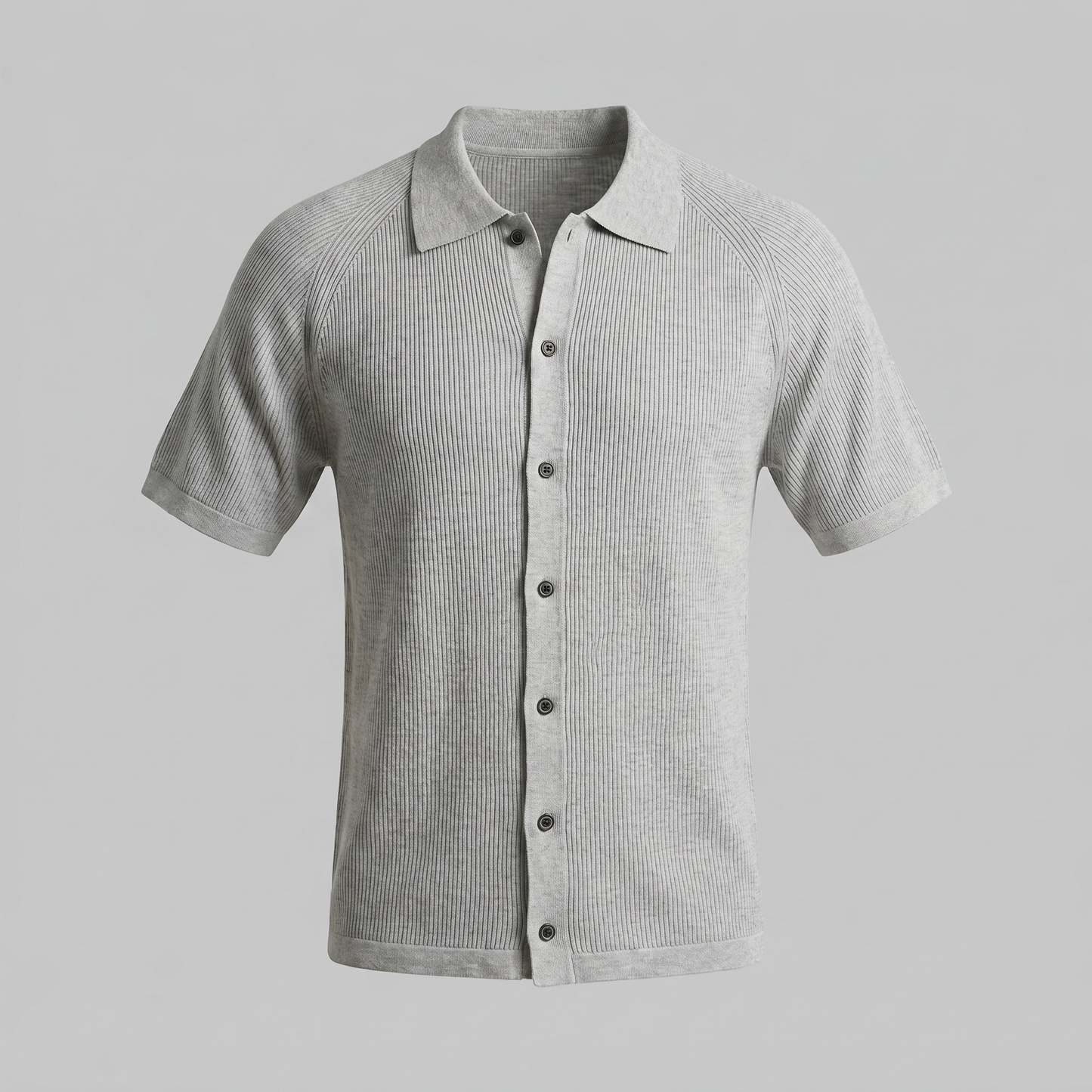 Men's Full Button Ribbed Polo