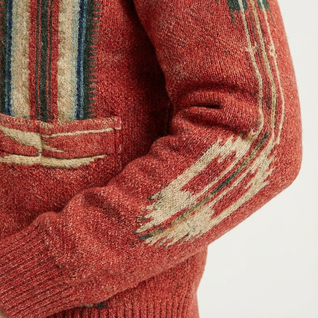 Men's Jacquard Knit Cardigan | Button-Front Smart-Casual Layer
