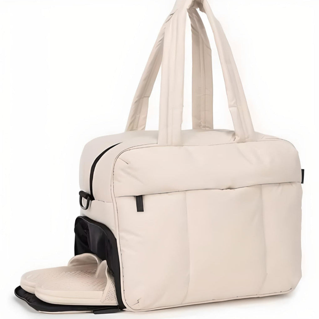 Lightweight Quilted Puffer Duffle Bag | Gym & Weekend Bag
