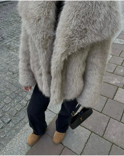 Women's Faux Fur Coat | Eco-Friendly Winter Warmth