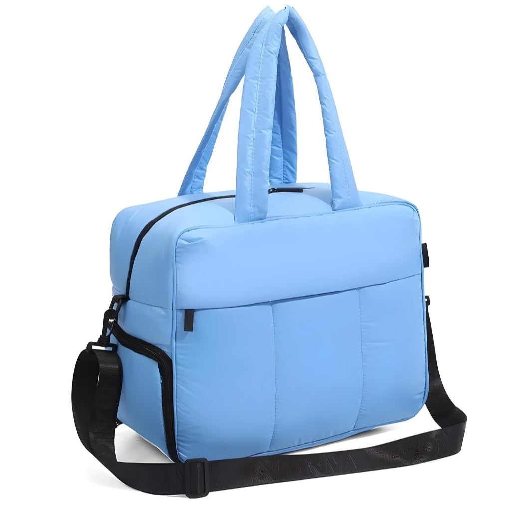 Lightweight Quilted Puffer Duffle Bag | Gym & Weekend Bag