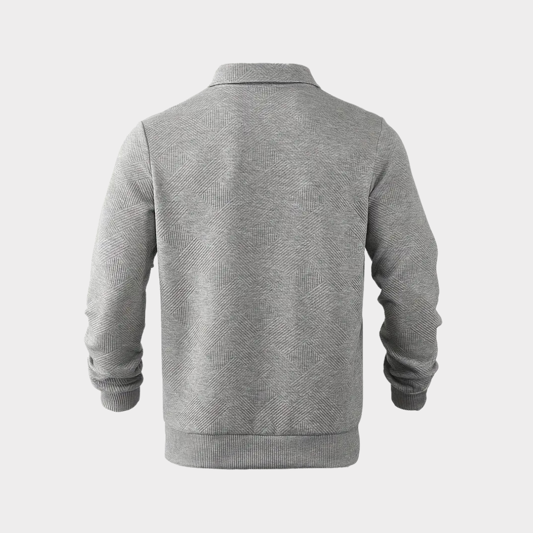 Men's Quarter-Zip Sweater | Geometric Print Knit
