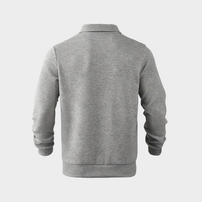 Men's Quarter-Zip Sweater | Geometric Print Knit