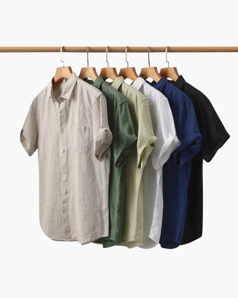 Men's Casual Button-Down Shirt | Chest Pocket Short Sleeve