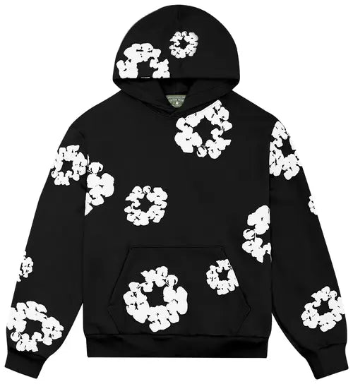 Unisex Denim-Style Printed Hoodie