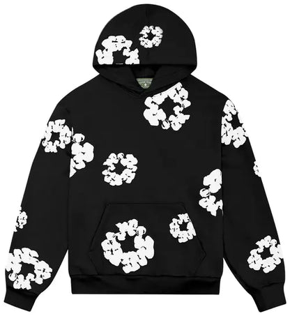 Unisex Denim-Style Printed Hoodie