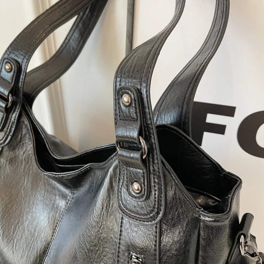 Vegan Leather Shoulder Bag | Everyday Structured Tote