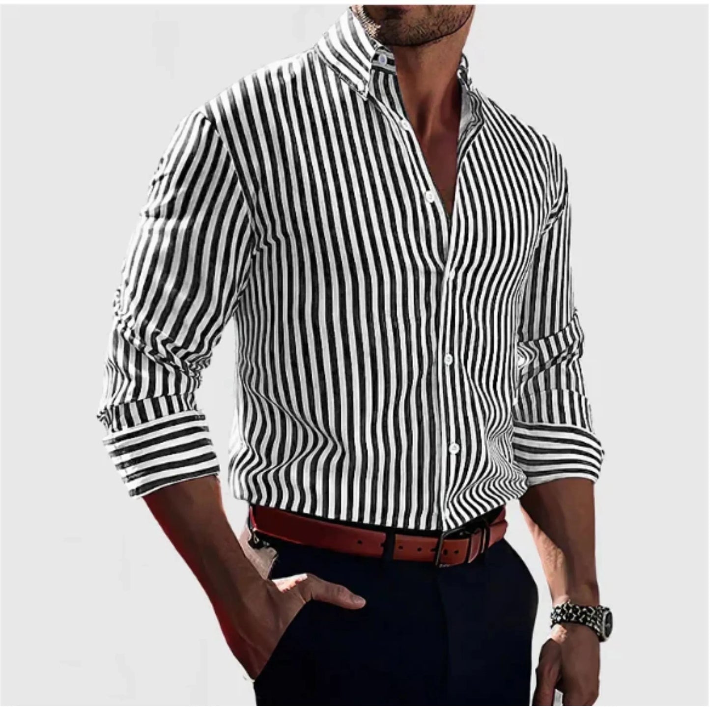 Men's Striped Woven Style Shirt | Casual Smart Summer Style