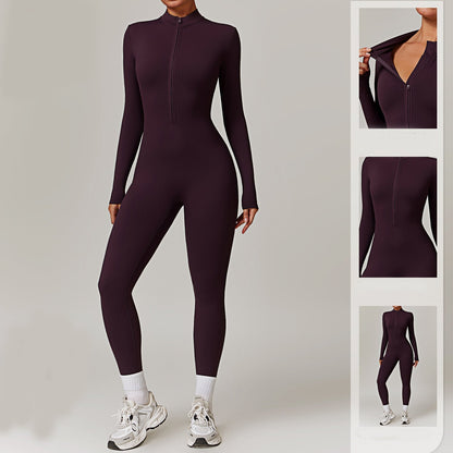 Women's Zip Jumpsuit | Body-Shaping Stretch Activewear