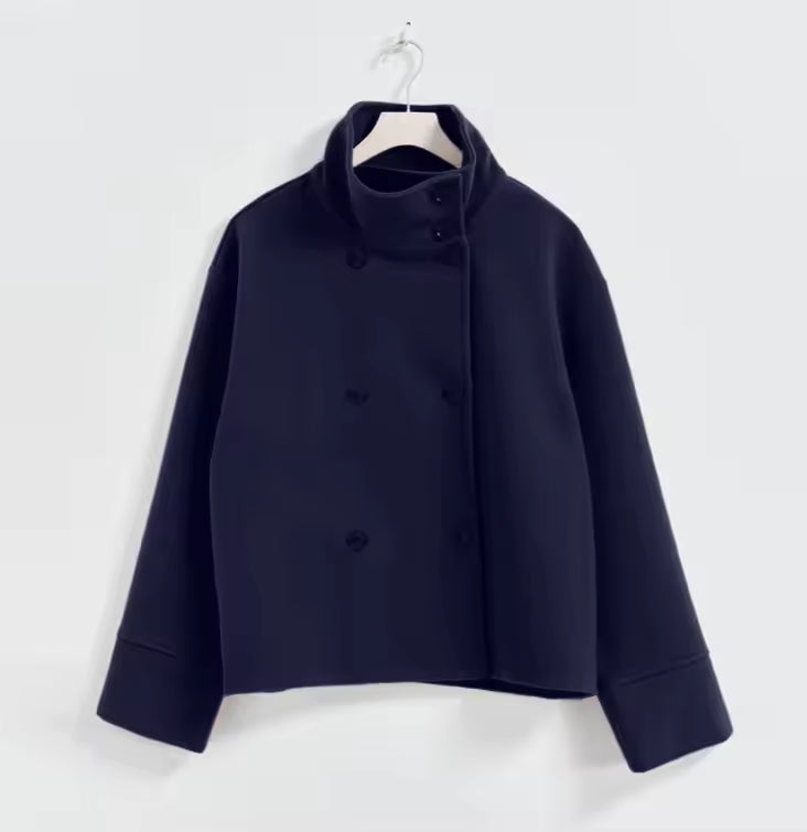 Women's Double-Breasted Short Coat | Tailored Warmth for Cooler Days