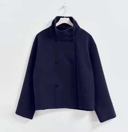 Women's Double-Breasted Short Coat | Tailored Warmth for Cooler Days