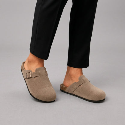 Men's Faux Suede Clogs | Open Back Slip-On Comfort