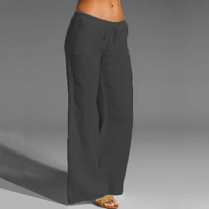 Women's Linen Blend Wide-Leg Trousers | Relaxed Summer Comfort
