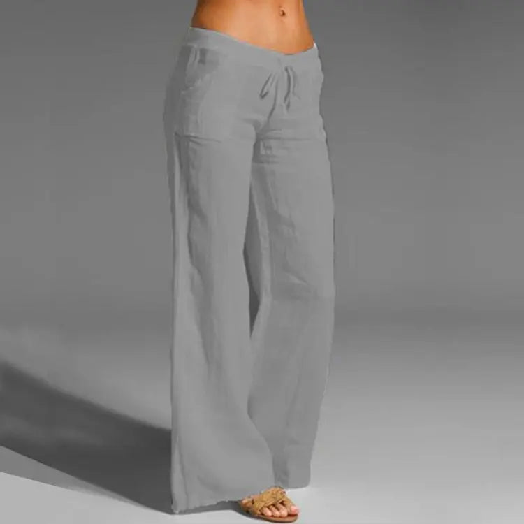 Women's Linen Blend Wide-Leg Trousers | Relaxed Summer Comfort