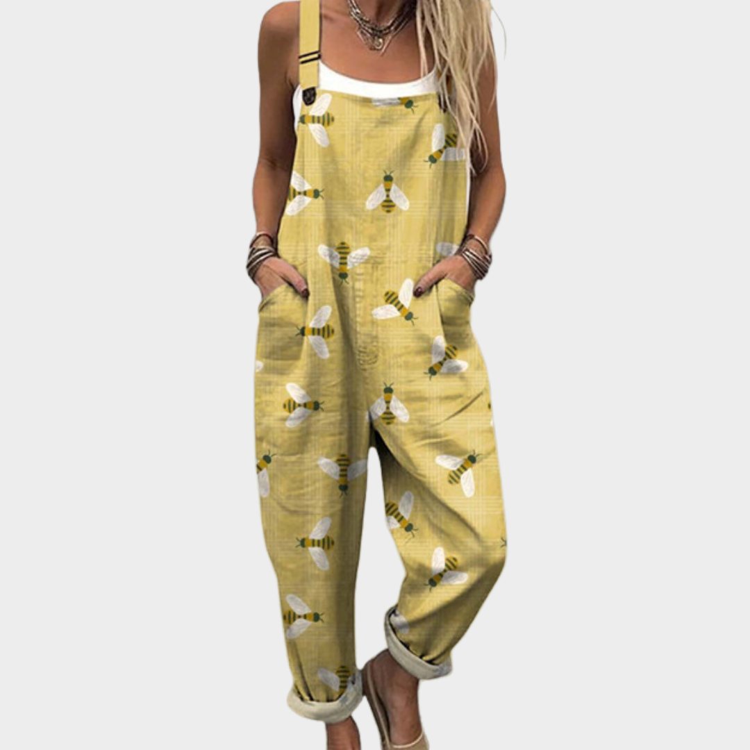 Women's Printed Wide-Leg Jumpsuit | Relaxed Comfort Fit