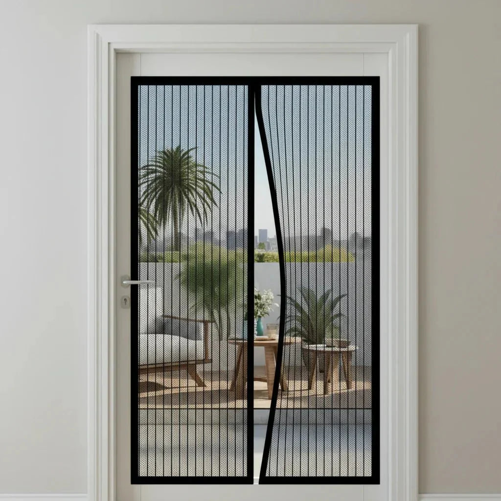Magnetic Door Screen Curtain | Auto-Closing Mesh Insect Guard