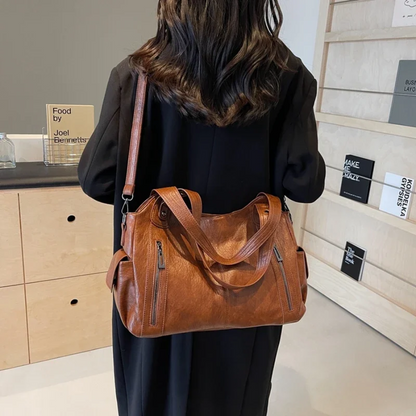 Vegan Leather Shoulder Bag | Everyday Structured Tote