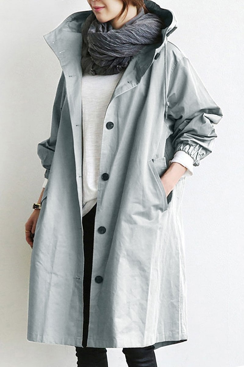 Women's Waterproof Hooded Trench Coat | Lightweight Rain Jacket