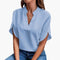 Women's V-Neck Blouse | Short Sleeve Relaxed Fit