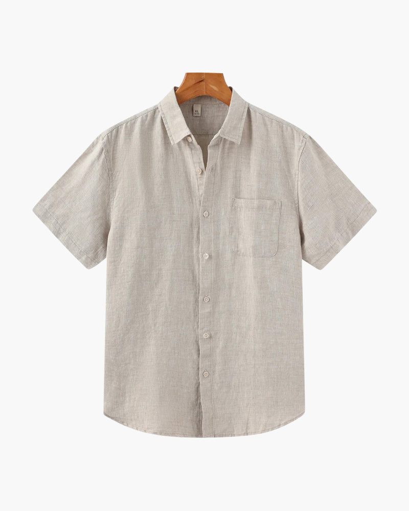 Men's Casual Button-Down Shirt | Chest Pocket Short Sleeve
