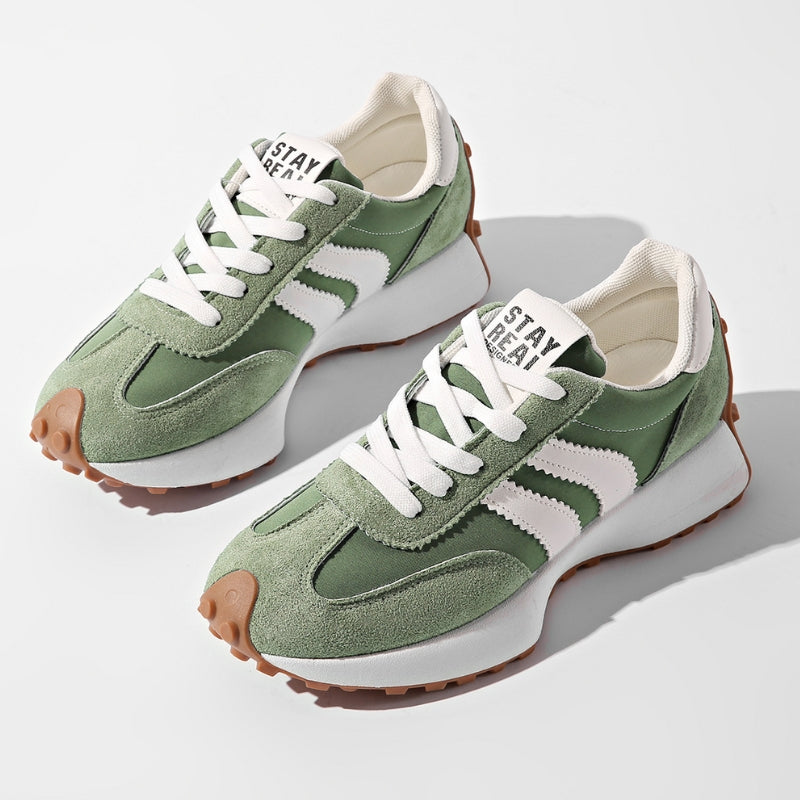 Women's Retro Trainers | Suede-Style Panel Sneakers