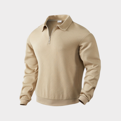 Men's Quarter-Zip Sweater | Geometric Print Knit