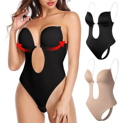 Womens Deep V Backless Body Shaper | Seamless Sculpt