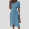 Women's Floral Puff Sleeve Midi Dress | Vintage Beach Style
