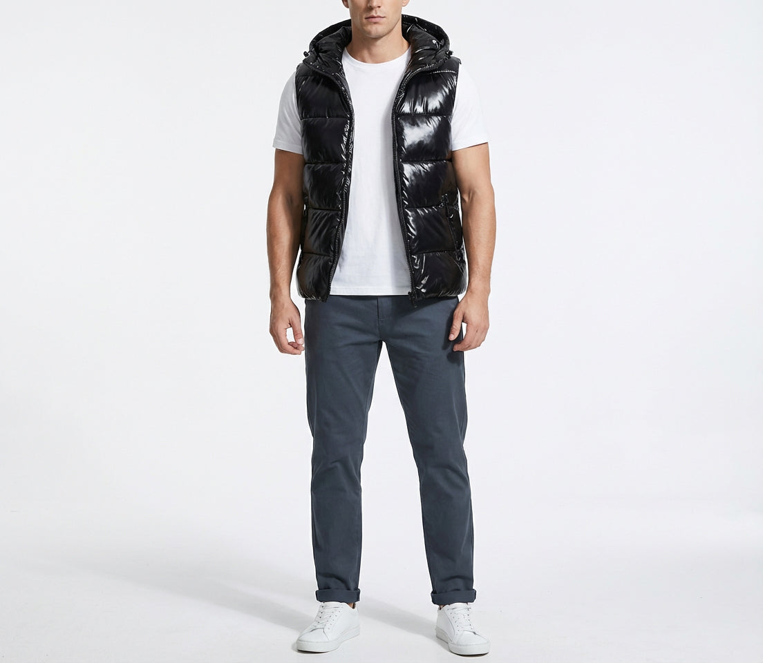 Men's Hooded Puffer Gilet | Lightweight Insulated Sleeveless Jacket