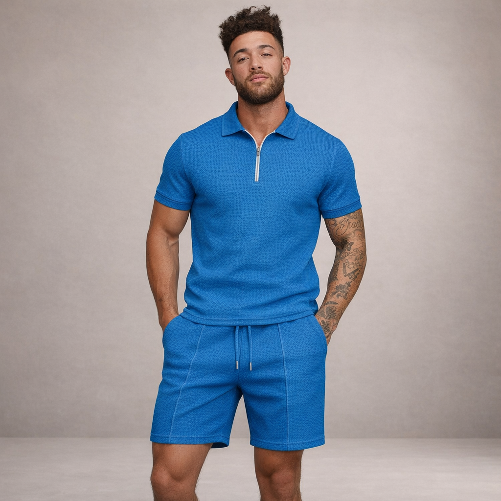 Men's Polo & Shorts Set | Breathable Slim Fit Summer Outfit