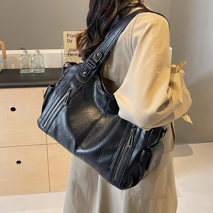 Vegan Leather Shoulder Bag | Everyday Structured Tote
