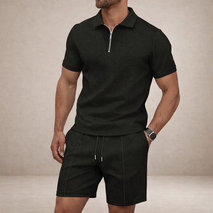 Men's Polo & Shorts Set | Breathable Slim Fit Summer Outfit