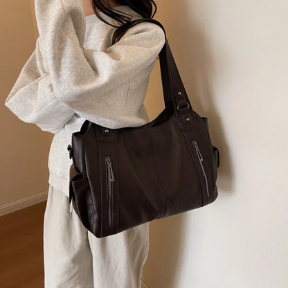 Vegan Leather Shoulder Bag | Everyday Structured Tote