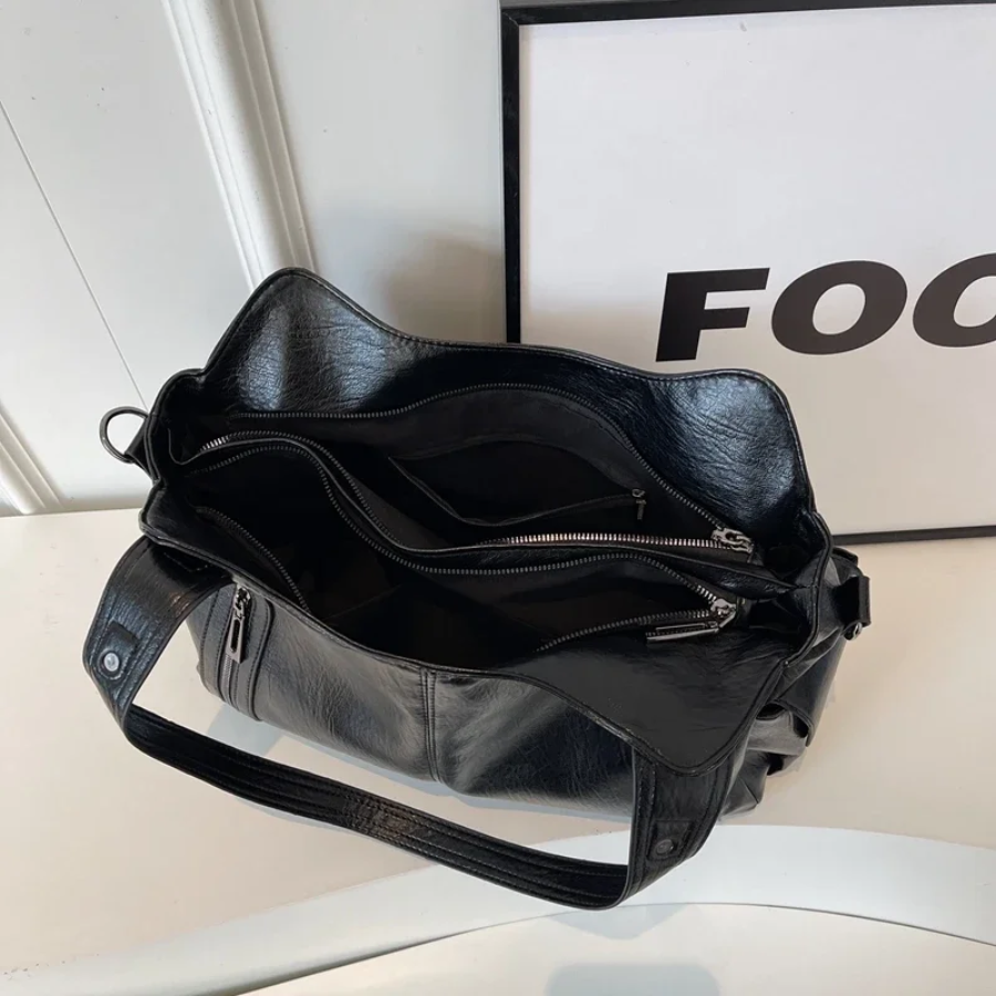 Vegan Leather Shoulder Bag | Everyday Structured Tote