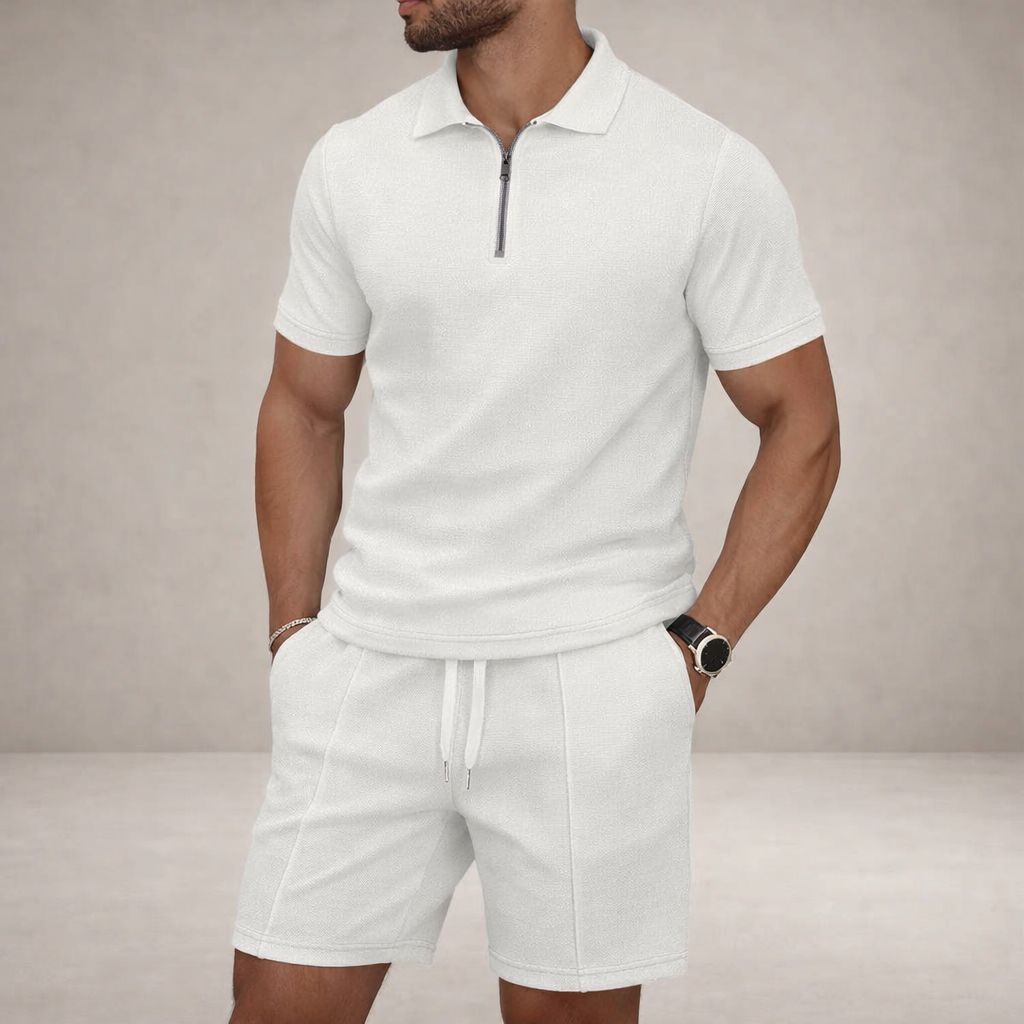 Men's Polo & Shorts Set | Breathable Slim Fit Summer Outfit