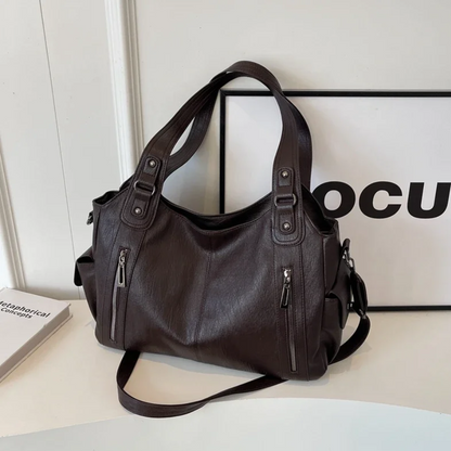 Vegan Leather Shoulder Bag | Everyday Structured Tote