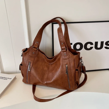 Vegan Leather Shoulder Bag | Everyday Structured Tote