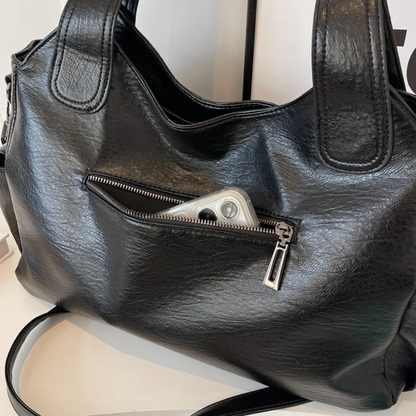 Vegan Leather Shoulder Bag | Everyday Structured Tote